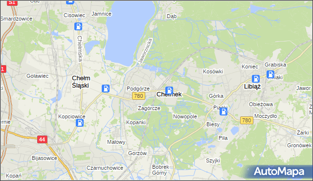 mapa Chełmek powiat oświęcimski, Chełmek powiat oświęcimski na mapie Targeo