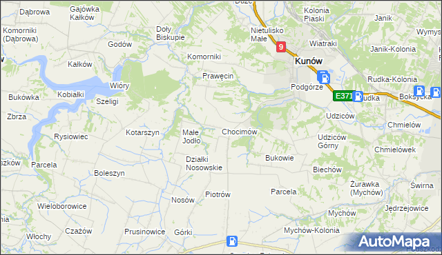 mapa Chocimów, Chocimów na mapie Targeo