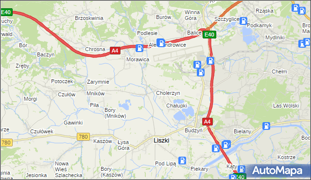 mapa Cholerzyn, Cholerzyn na mapie Targeo