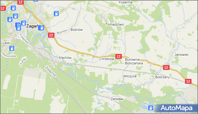 mapa Chrobrów, Chrobrów na mapie Targeo