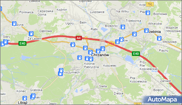 mapa Chrzanów, Chrzanów na mapie Targeo