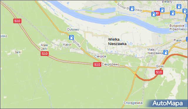 mapa Cierpice gmina Wielka Nieszawka, Cierpice gmina Wielka Nieszawka na mapie Targeo