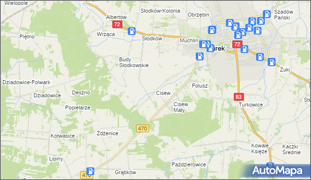 mapa Cisew, Cisew na mapie Targeo