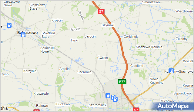 mapa Ćwiklin, Ćwiklin na mapie Targeo
