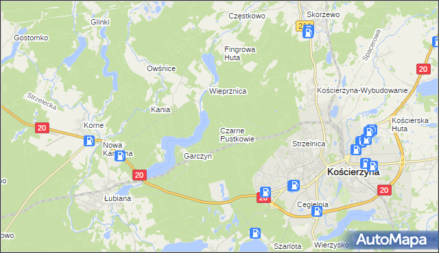 mapa Czarne Pustkowie, Czarne Pustkowie na mapie Targeo