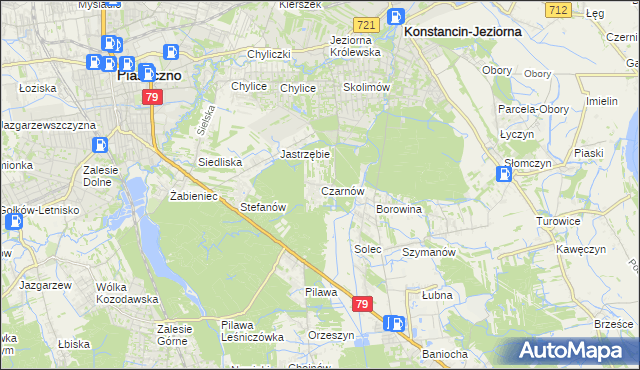 mapa Czarnów gmina Konstancin-Jeziorna, Czarnów gmina Konstancin-Jeziorna na mapie Targeo