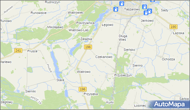 mapa Czekanowo gmina Wągrowiec, Czekanowo gmina Wągrowiec na mapie Targeo