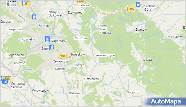 mapa Czerwieńczyce, Czerwieńczyce na mapie Targeo
