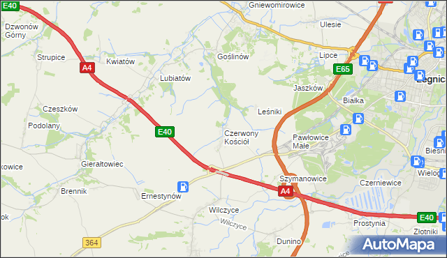 mapa Czerwony Kościół, Czerwony Kościół na mapie Targeo