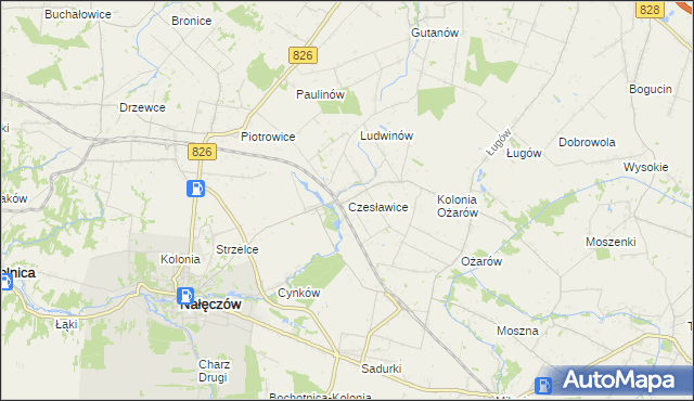 mapa Czesławice gmina Nałęczów, Czesławice gmina Nałęczów na mapie Targeo