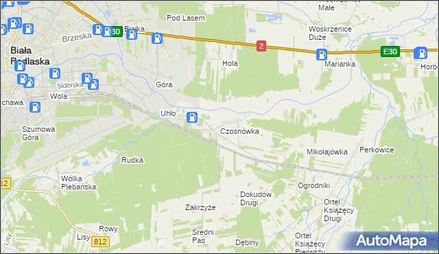 mapa Czosnówka, Czosnówka na mapie Targeo