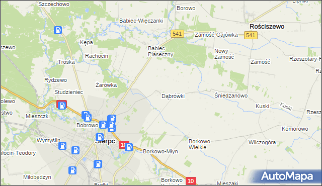 mapa Dąbrówki gmina Sierpc, Dąbrówki gmina Sierpc na mapie Targeo
