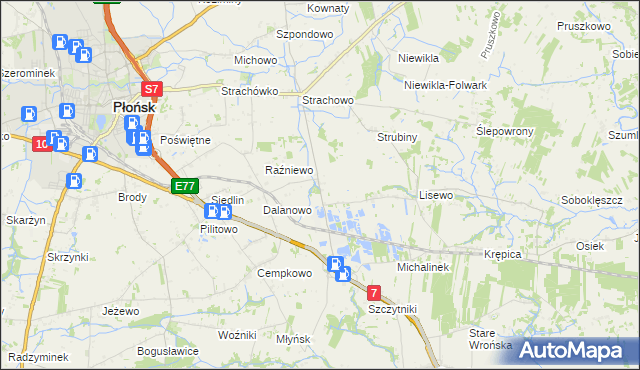 mapa Dalanówek, Dalanówek na mapie Targeo