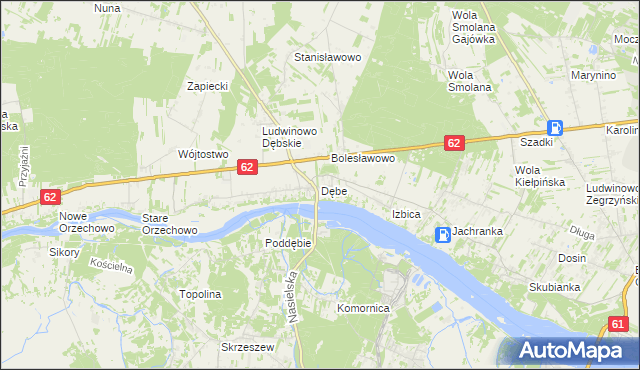 mapa Dębe gmina Serock, Dębe gmina Serock na mapie Targeo