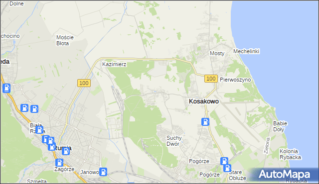 mapa Dębogórze, Dębogórze na mapie Targeo