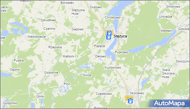 mapa Delowo, Delowo na mapie Targeo