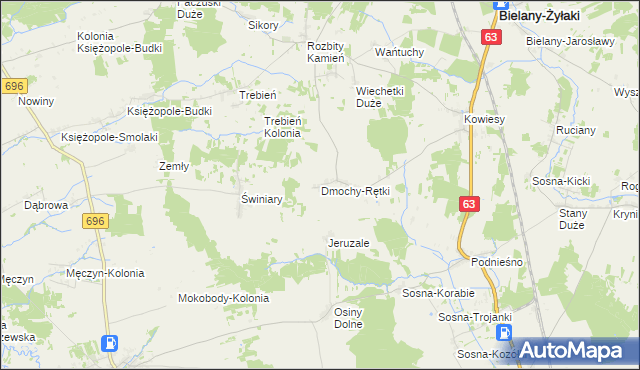 mapa Dmochy-Rętki, Dmochy-Rętki na mapie Targeo