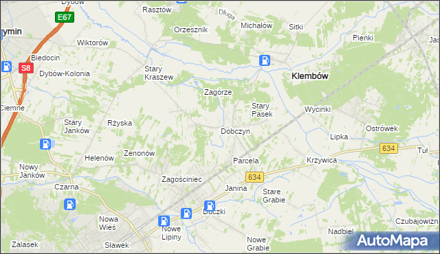 mapa Dobczyn gmina Klembów, Dobczyn gmina Klembów na mapie Targeo