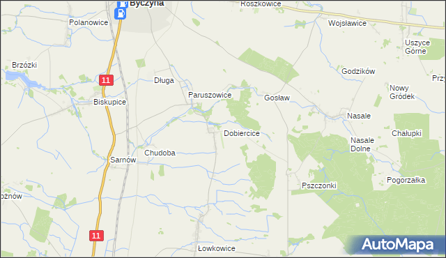 mapa Dobiercice, Dobiercice na mapie Targeo