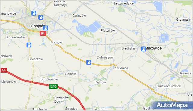mapa Dobroszów gmina Chojnów, Dobroszów gmina Chojnów na mapie Targeo
