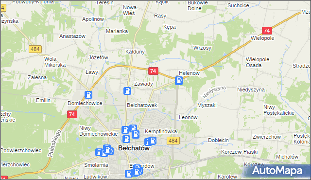 mapa Dobrzelów, Dobrzelów na mapie Targeo