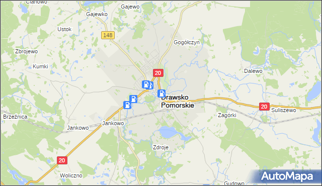 mapa Drawsko Pomorskie, Drawsko Pomorskie na mapie Targeo