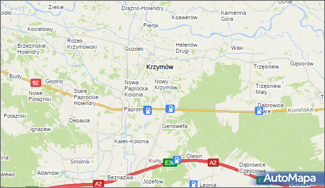 mapa Drążeń, Drążeń na mapie Targeo