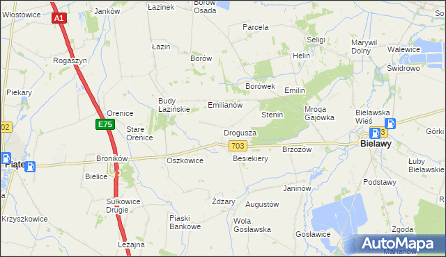 mapa Drogusza, Drogusza na mapie Targeo