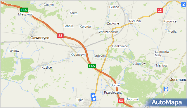 mapa Drożyna, Drożyna na mapie Targeo