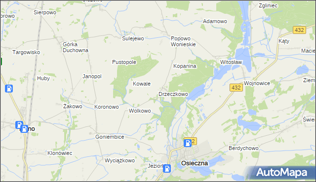 mapa Drzeczkowo, Drzeczkowo na mapie Targeo