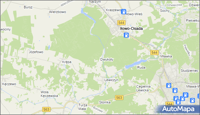 mapa Dwukoły, Dwukoły na mapie Targeo