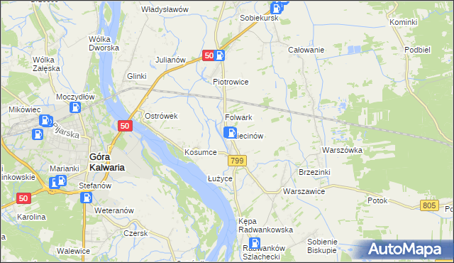 mapa Dziecinów gmina Sobienie-Jeziory, Dziecinów gmina Sobienie-Jeziory na mapie Targeo