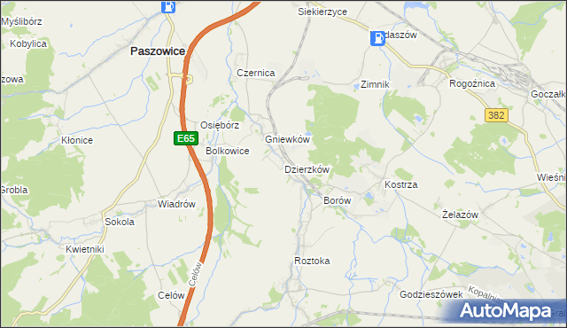 mapa Dzierzków, Dzierzków na mapie Targeo