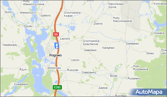mapa Gałęzewo, Gałęzewo na mapie Targeo