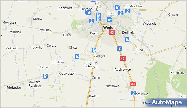 mapa Gaszyn, Gaszyn na mapie Targeo