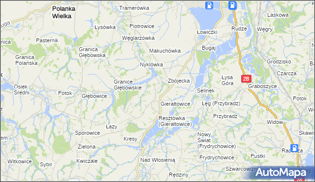 mapa Gierałtowiczki, Gierałtowiczki na mapie Targeo