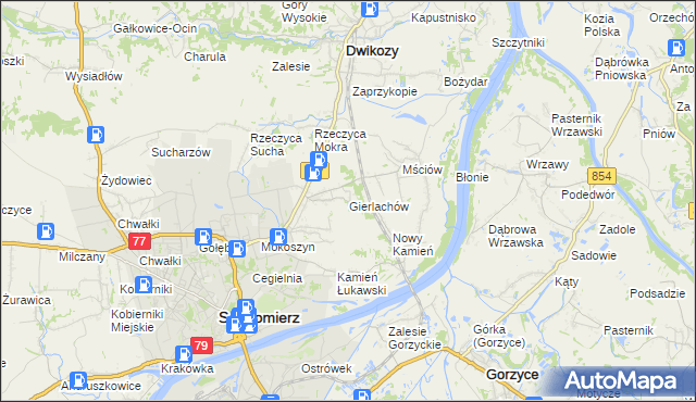 mapa Gierlachów, Gierlachów na mapie Targeo