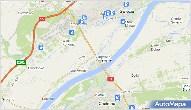 mapa Głogówko Królewskie, Głogówko Królewskie na mapie Targeo