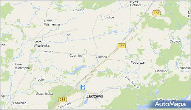 mapa Głomsk, Głomsk na mapie Targeo