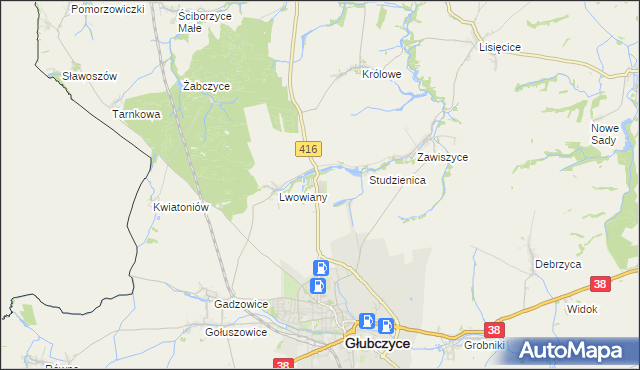 mapa Głubczyce-Sady, Głubczyce-Sady na mapie Targeo