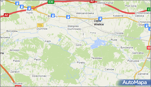 mapa Górki gmina Dębe Wielkie, Górki gmina Dębe Wielkie na mapie Targeo