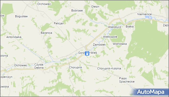 mapa Gorzków-Osada, Gorzków-Osada na mapie Targeo