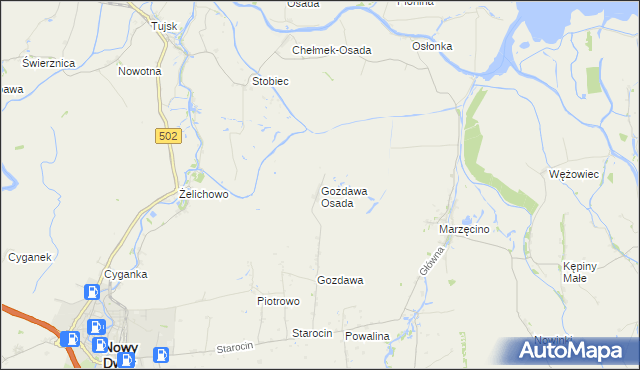 mapa Gozdawa Osada, Gozdawa Osada na mapie Targeo