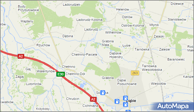 mapa Grabina Wielka, Grabina Wielka na mapie Targeo