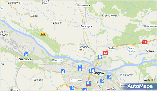 mapa Grodziec Mały, Grodziec Mały na mapie Targeo