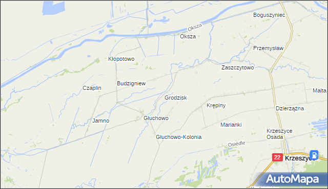 mapa Grodzisk gmina Słońsk, Grodzisk gmina Słońsk na mapie Targeo