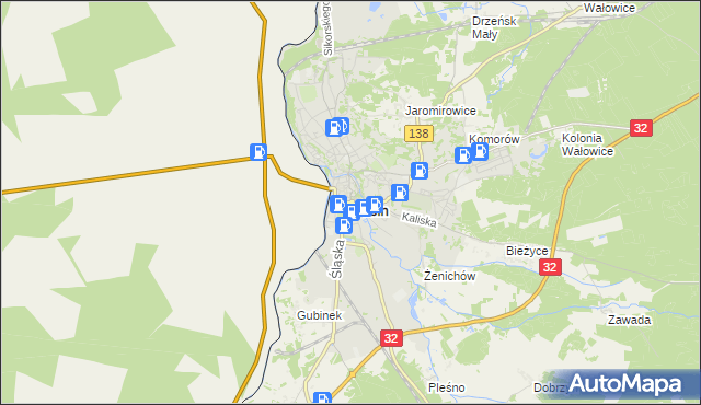 mapa Gubin, Gubin na mapie Targeo