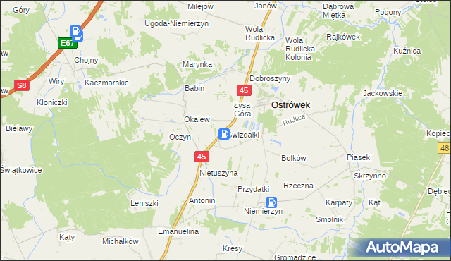 mapa Gwizdałki, Gwizdałki na mapie Targeo