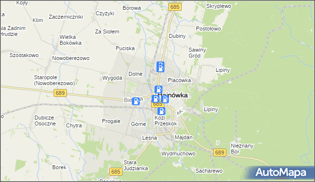 mapa Hajnówka, Hajnówka na mapie Targeo