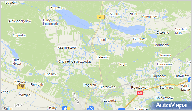 mapa Helenów gmina Gostynin, Helenów gmina Gostynin na mapie Targeo